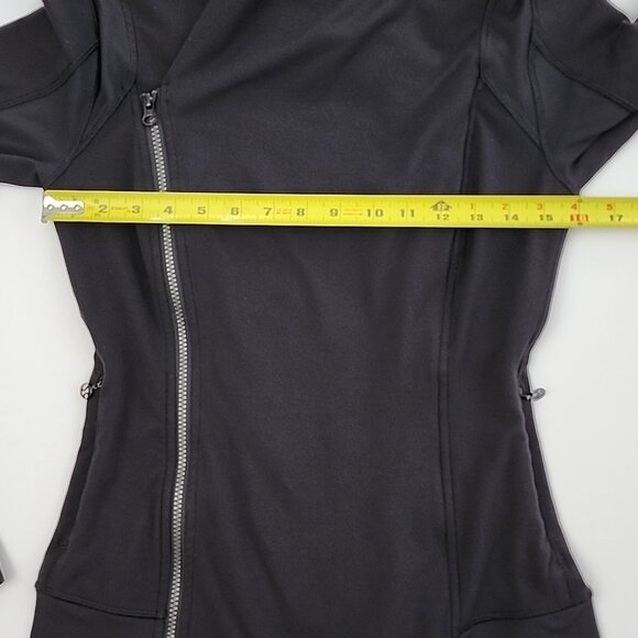 Lululemon Bhakti Yoga Jacket Black Assymetical Double Zipper High Collar Size 6 - Picture 14 of 14